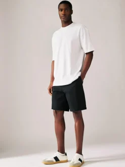 Next Straight Fit Stretch Chino Shorts 2 Pack Black/Navy New