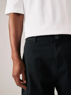 Next Straight Fit Stretch Chino Shorts 2 Pack Black/Navy New