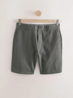 Next Black/Navy/Charcoal Straight Fit Stretch Chinos Shorts 3 Pack Outlet