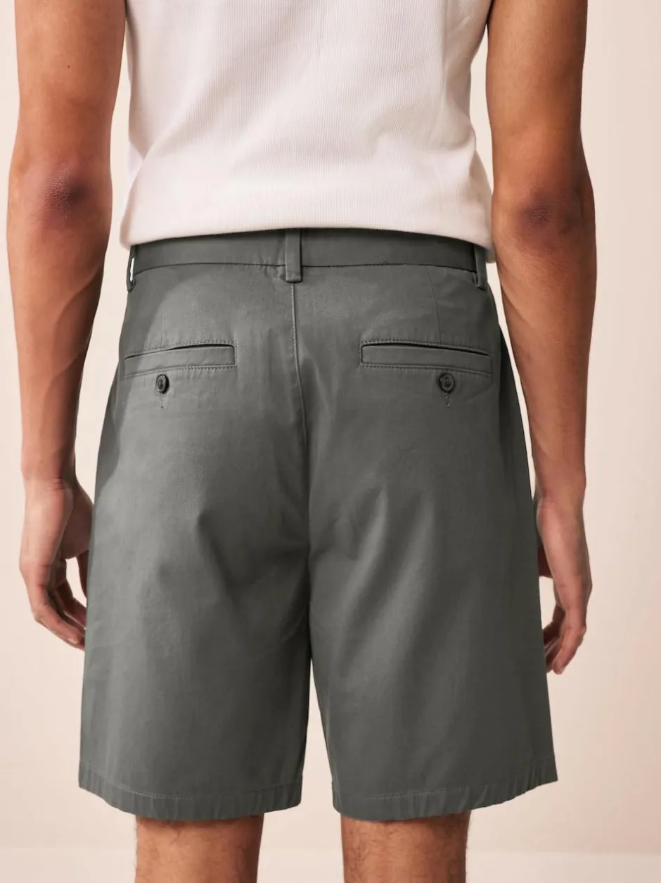 Next Black/Navy/Charcoal Straight Fit Stretch Chinos Shorts 3 Pack Outlet