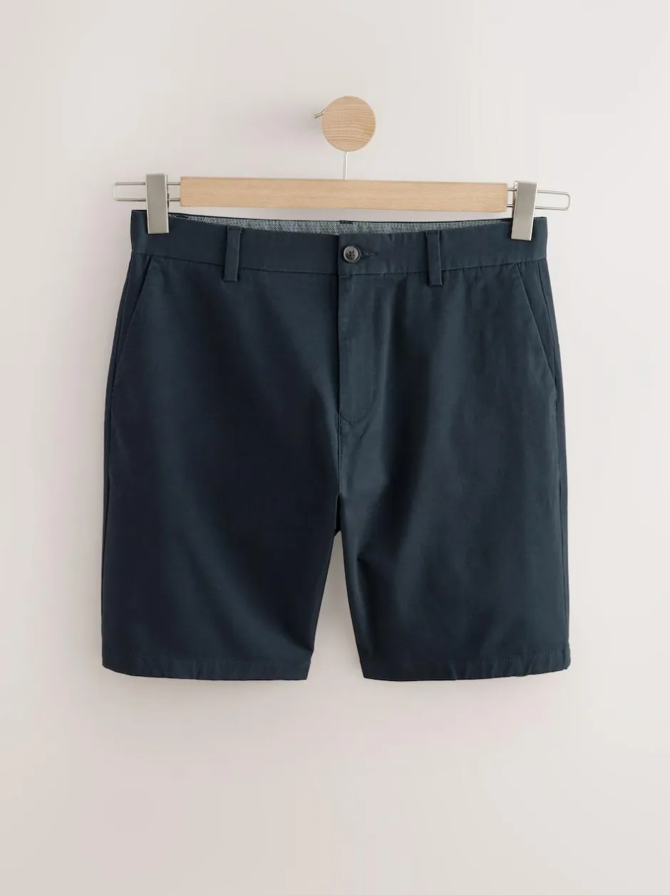 Next Black/Navy/Charcoal Straight Fit Stretch Chinos Shorts 3 Pack Outlet