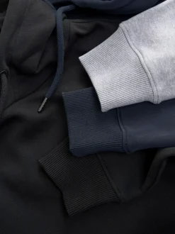 Next Black/Navy/Grey Marl Jersey Hoodies 3 Pack
