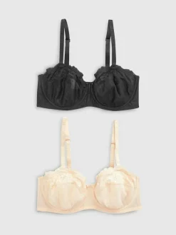 Next DD+ Non Pad Strapless Bras 2 Pack Black/Praline Nude Best