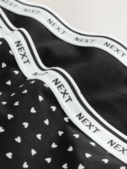 Next Full Brief Heavy Flow Period Knickers 2 Pack Black/Red Heart Clearance