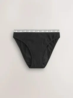 Next High Leg Heavy Flow Period Knickers 2 Pack Black/Red Heart Hot
