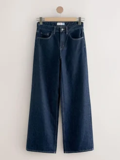 Next Wide Leg Jeans 2 Pack Black/Rinse Blue Hot