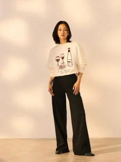 Next Jersey Denim Wide Leg Trousers 2 Pack Black/Sage Green Sale