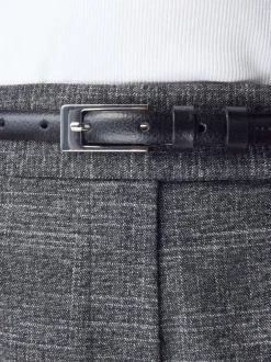 Next N. Premium Skinny Made In Italy Leather Belt Black/Silver Online