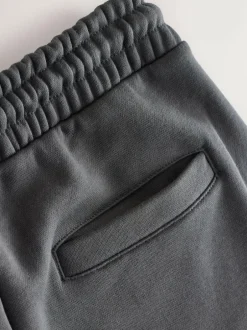 Next Straight Fit Brushback Heavyweight 2 Pack Joggers Black/Slate Grey Best