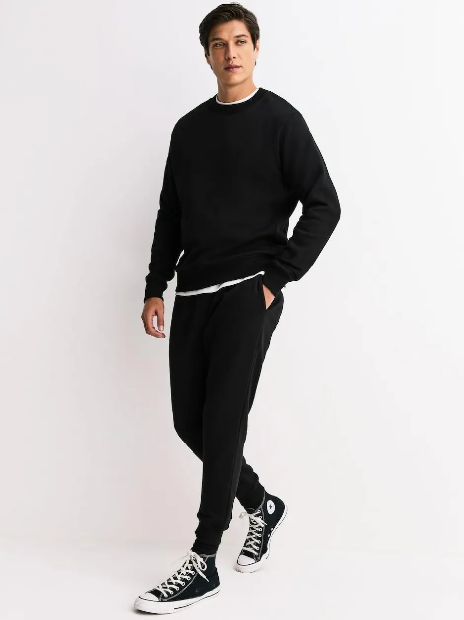 Next Straight Fit Brushback Heavyweight 2 Pack Joggers Black/Slate Grey Best