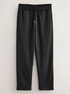 Next Straight Fit Brushback Heavyweight 2 Pack Joggers Black/Slate Grey Best
