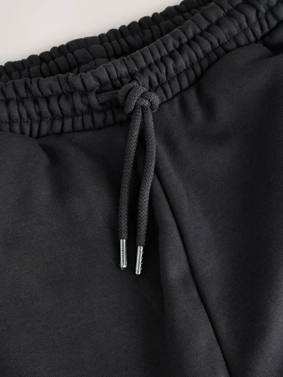 Next Straight Fit Brushback Heavyweight 2 Pack Joggers Black/Slate Grey Best