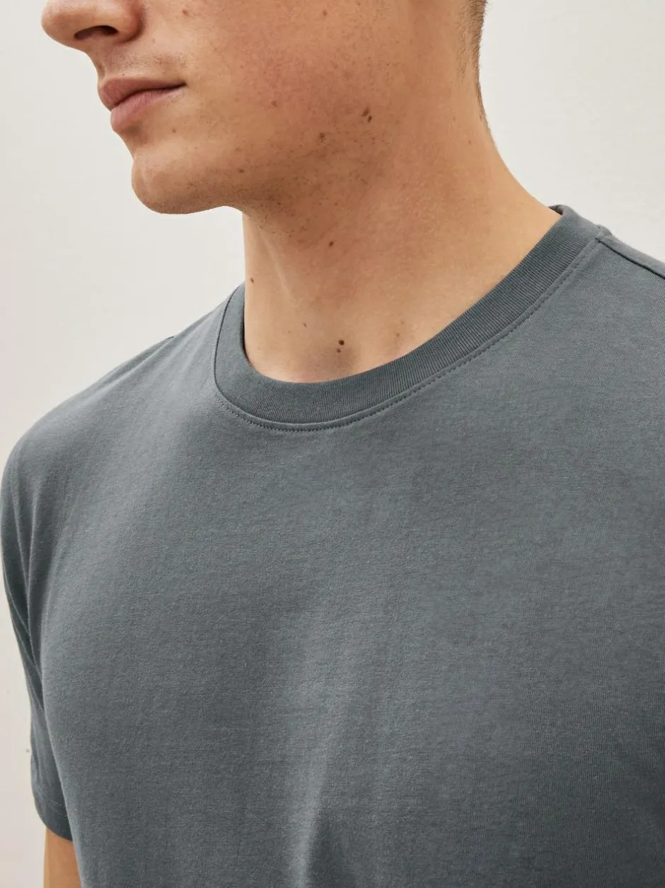 Next Black/Slate/Grey Marl/White/Navy/Blue Slim Fit Essential Cotton T-Shirts 6 Pack Sale