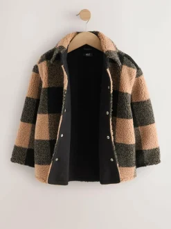 Next Black/Tan Buffalo Borg Fleece Check Shacket (3-16yrs) Discount