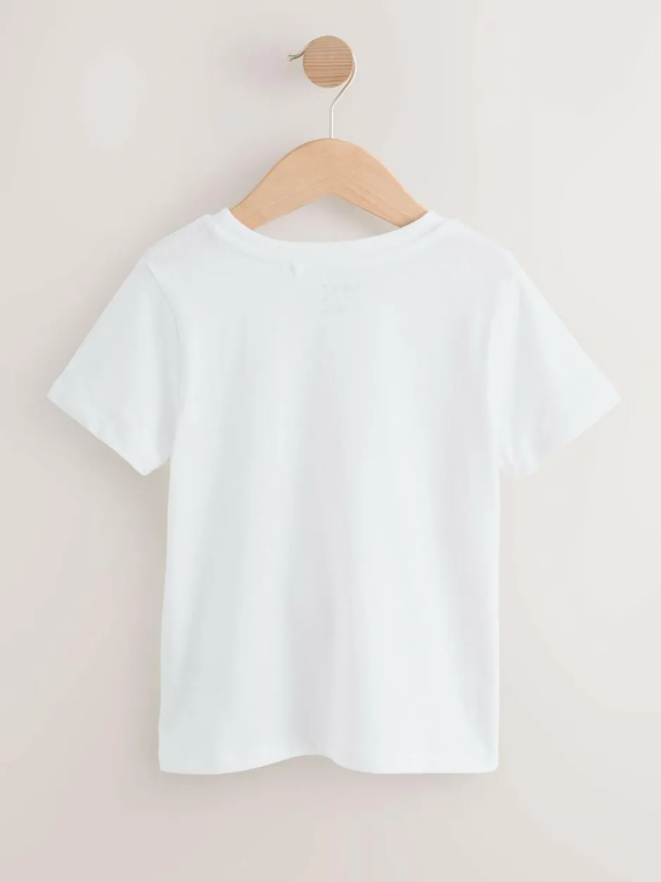 Next 3 Pack T-Shirts (3-16yrs) Black/White Hot