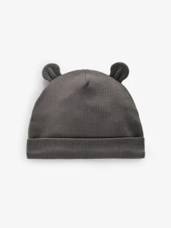 Next Black/White Bear Ear Beanie Baby Hats 3 Pack (0-18mths) Online