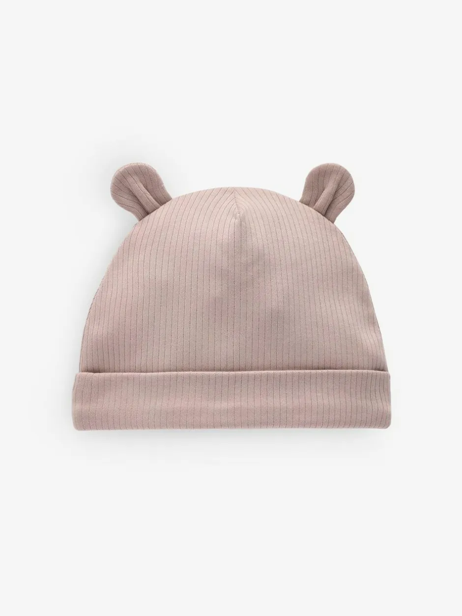 Next Black/White Bear Ear Beanie Baby Hats 3 Pack (0-18mths) Online