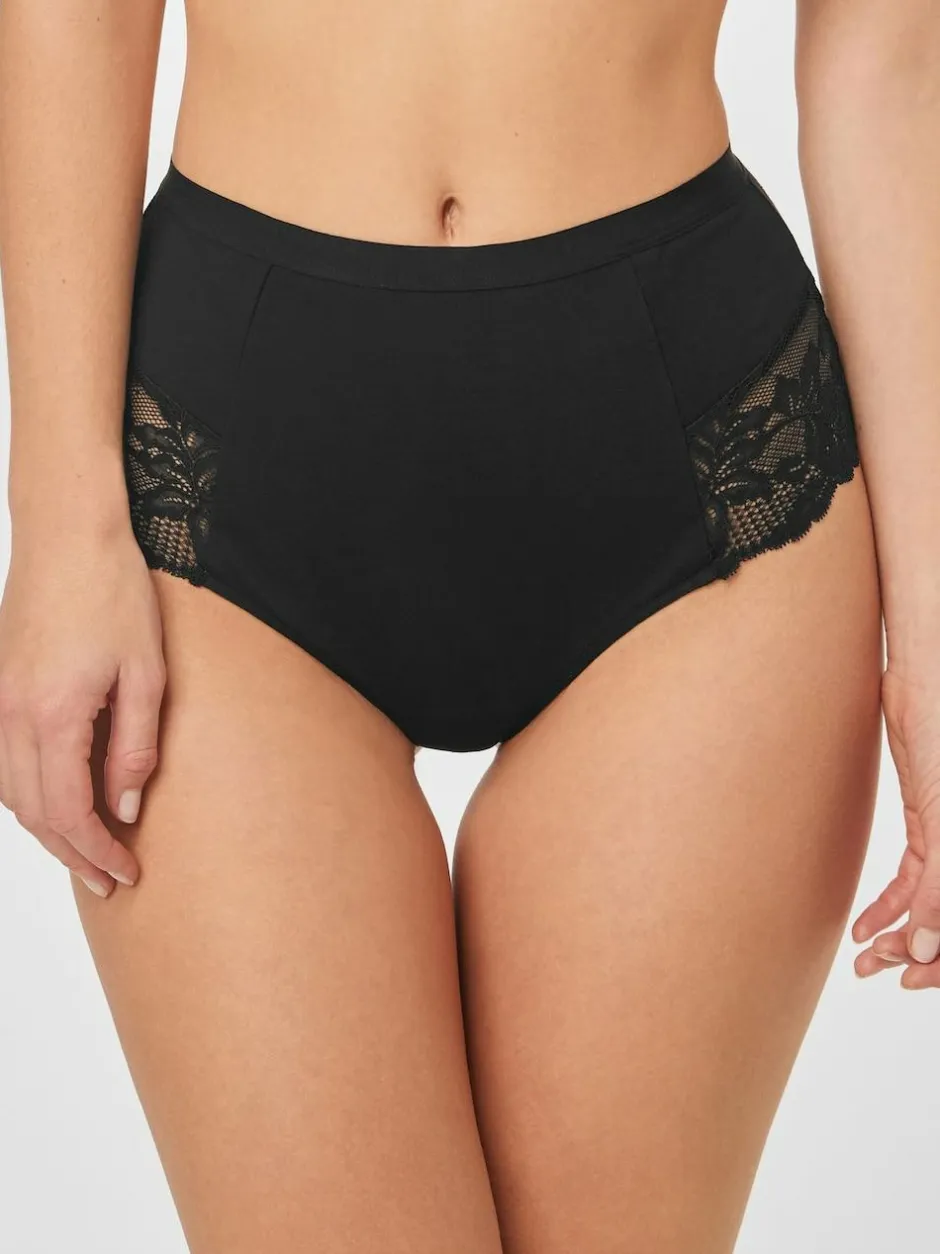 Next Black/White Cotton Tummy Control Shaping Thong Knickers 2 Pack Online