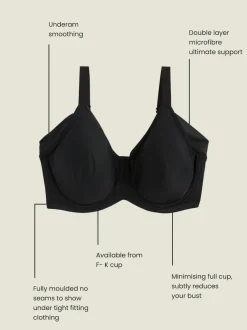 Next F-K Cup Under Arm Smoothing Non Pad Wired Minimising Ultimate Comfort Bras 2 Pack Black/White Discount