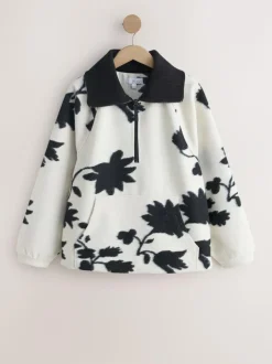 Next Black/White Floral Half Zip Fleece Discount