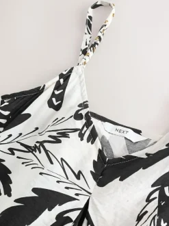 Next Fruit Print Volume Maxi Dress Black/White Best