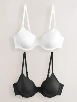 Next Black/White Full Cup A-E Smoothing Ultimate Comfort Bras 2 Pack Sale