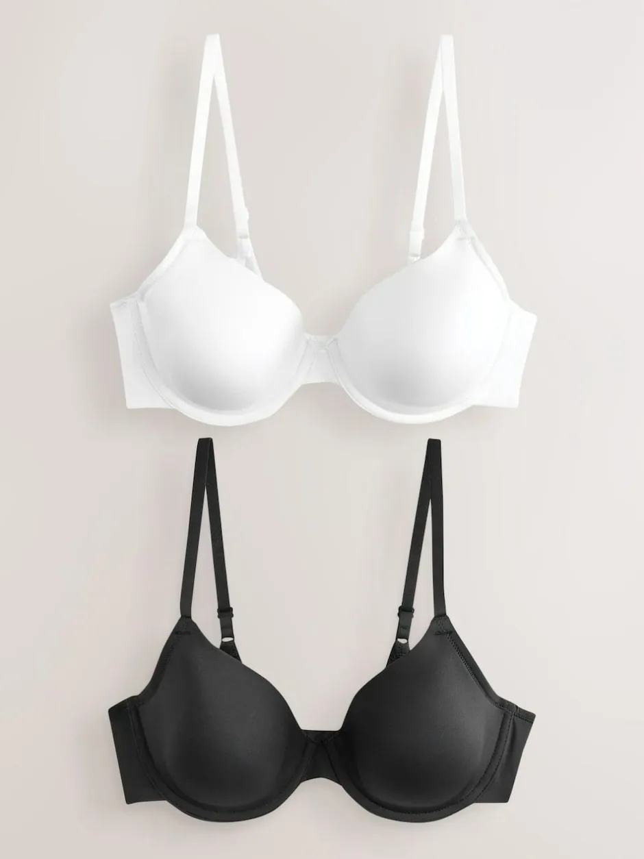 Next Black/White Full Cup A-E Smoothing Ultimate Comfort Bras 2 Pack Sale