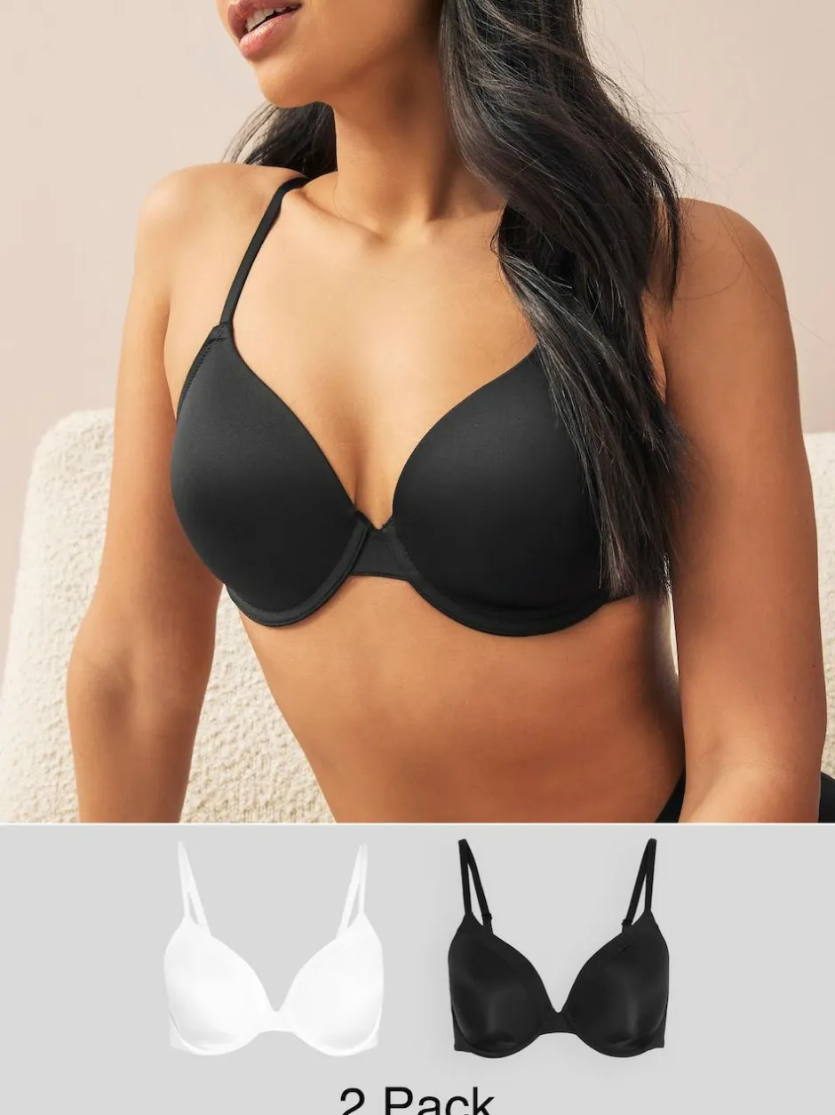 Next Black/White Full Cup A-E Smoothing Ultimate Comfort Bras 2 Pack Sale
