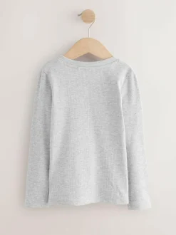 Next Black/White Long Sleeve Ribbed Tops 3 Pack (3-16yrs) Discount