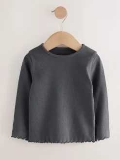 Next Black/White Long Sleeve Rib Tops 5 Pack (3mths-7yrs) Discount