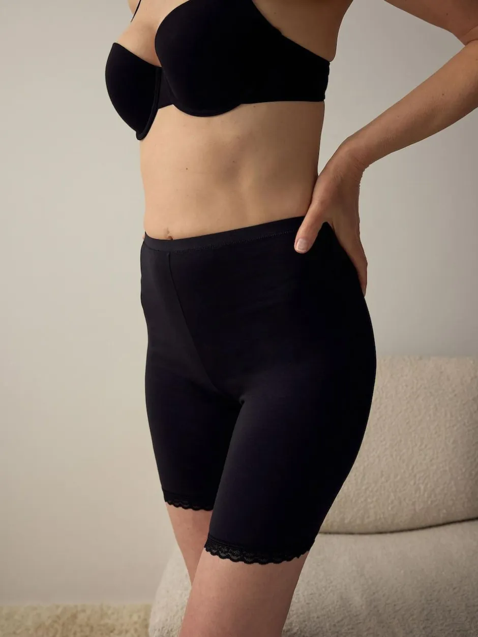Next Black/White Menopause Friendly Cooling Thigh Smoothing Shorts 2 Pack Clearance