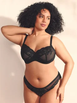 Next Non Pad Balcony DD+ Lace Bras 2 Pack Black/White Hot