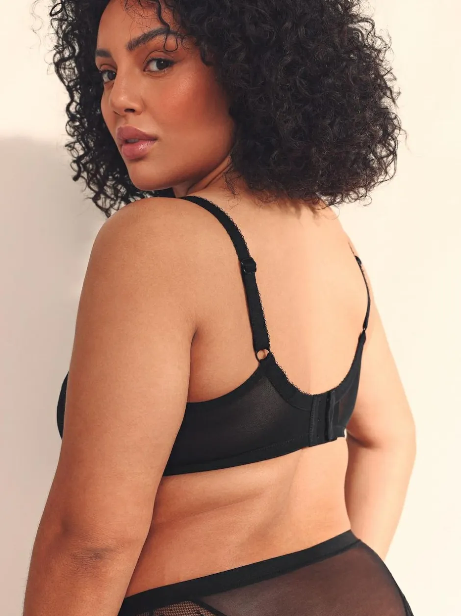 Next Non Pad Balcony DD+ Lace Bras 2 Pack Black/White Hot