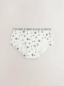 Next Print Hipster Briefs 5 Pack (2-16yrs) Black/White