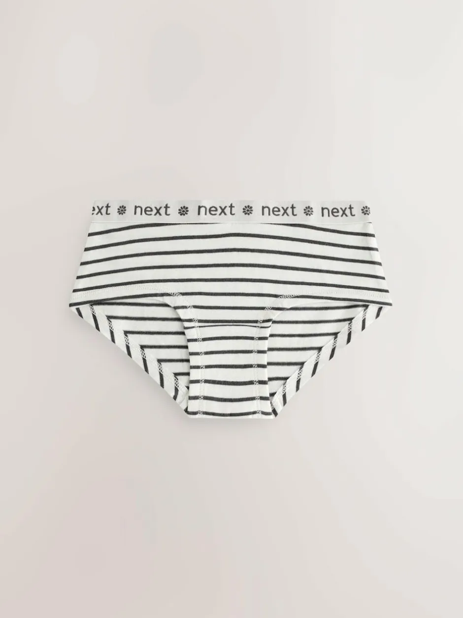 Next Print Hipster Briefs 5 Pack (2-16yrs) Black/White