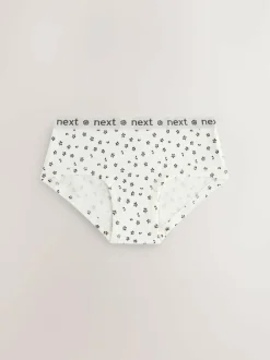 Next Print Hipster Briefs 5 Pack (2-16yrs) Black/White
