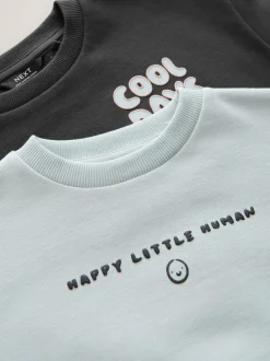 Next Black/White Printed 2 Pack Sweatshirt And Stripe Joggers Set (3mths-7yrs) Hot