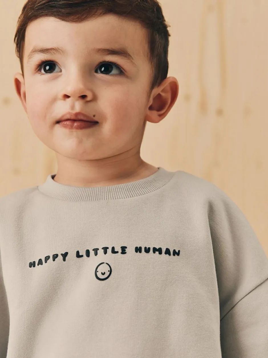 Next Black/White Printed 2 Pack Sweatshirt And Stripe Joggers Set (3mths-7yrs) Hot