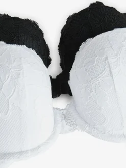 Next Push Up Plunge Lace Bras 2 Pack Black/White New