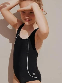 Next Racerback Swimsuit (3-16yrs) Black/White New