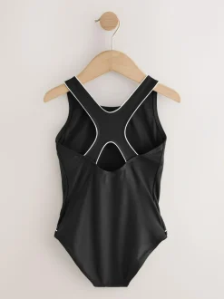 Next Racerback Swimsuit (3-16yrs) Black/White New