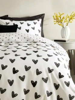 Next Black/White Reversible Duvet Cover and Pillowcase Set Sale