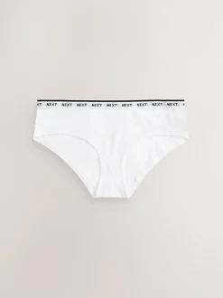 Next Short Cotton Logo Knickers 7 Pack Black/White Clearance