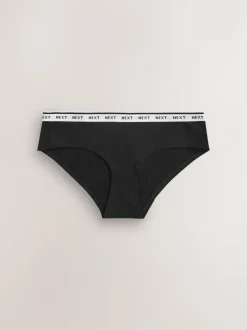 Next Short Cotton Logo Knickers 7 Pack Black/White Clearance