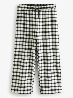 Next Black/White Short Sleeve 100% Cotton Pyjamas 2 Pack