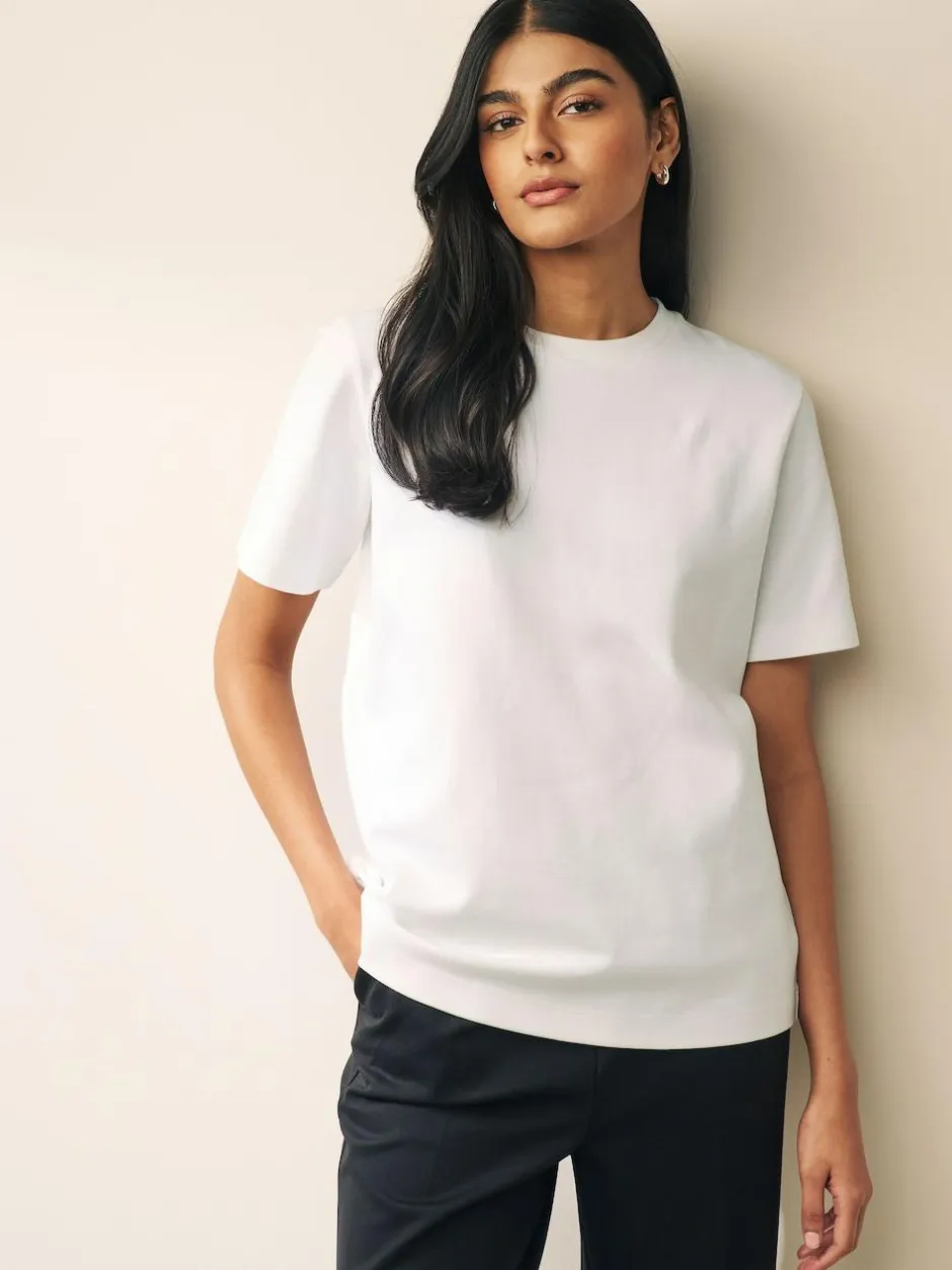 Next Short Sleeve Heavyweight T-Shirts 2 Pack Black/White Clearance