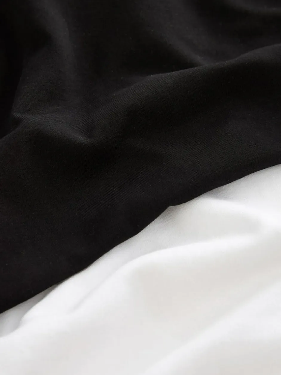 Next Short Sleeve Heavyweight T-Shirts 2 Pack Black/White Clearance