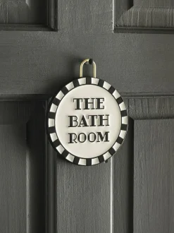 Next Slogan Bathroom Door Sign Black/White Outlet
