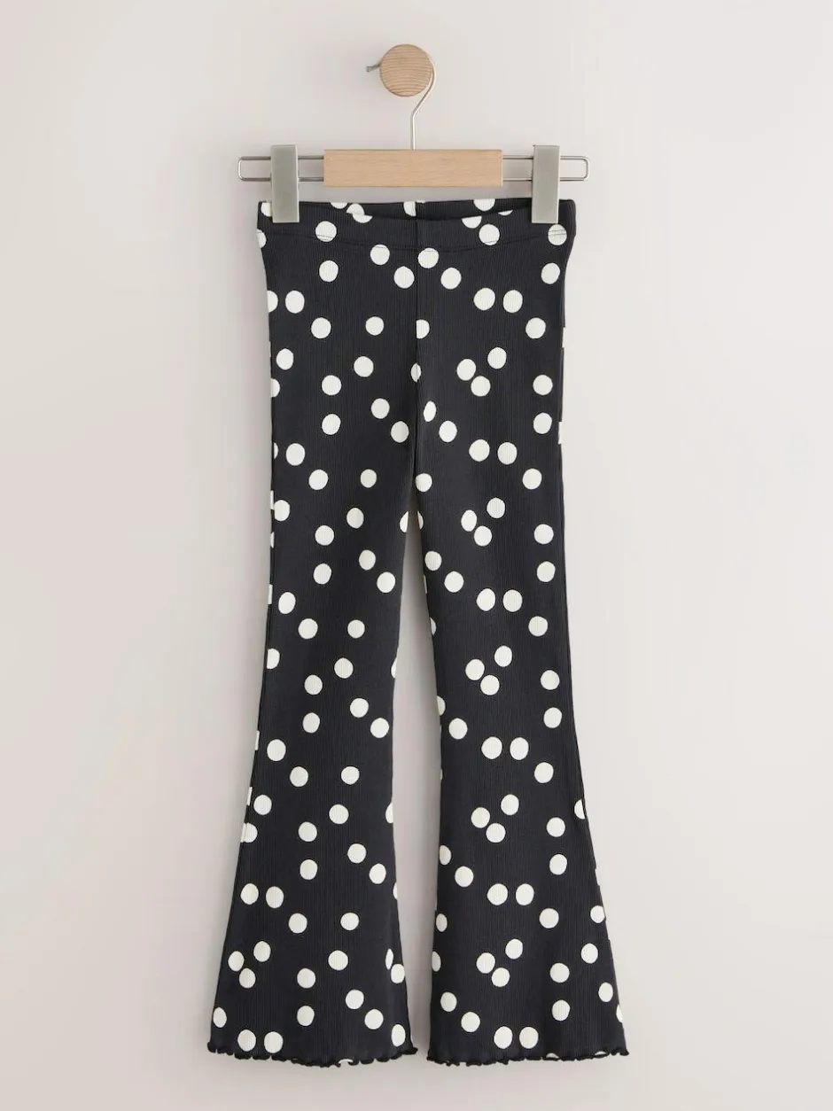 Next Black/White Spot 1 Pack Rib Flare Leggings (3-16yrs) Discount