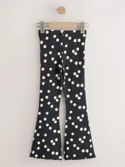 Next Black/White Spot 1 Pack Rib Flare Leggings (3-16yrs) Discount